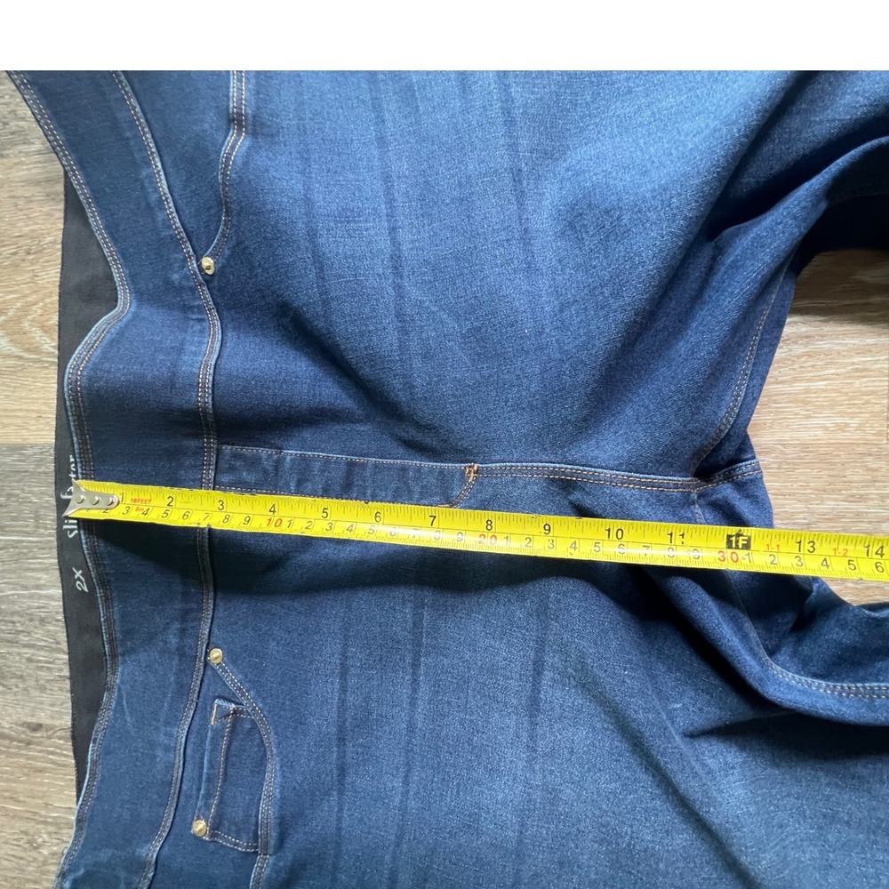 Slim Factor by Investments Leggings Women 2X Blue Skinny Cuff Pull On Denim 3157 - Picture 4 of 8